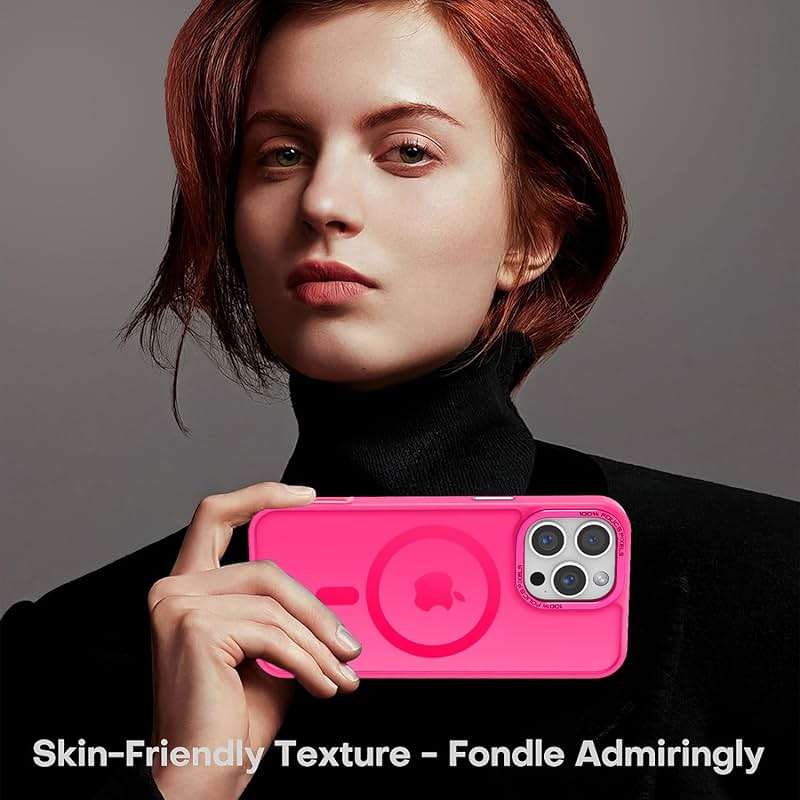 Newfuture Designed for iPhone 16 Pro Max Case with Magnetic [13 FT Military Drop Protection] [Compatible with Magsafe] Slim Translucent Matte Shockproof with Anti-Fingerprint Phone Case, Hot Pink - Image 7