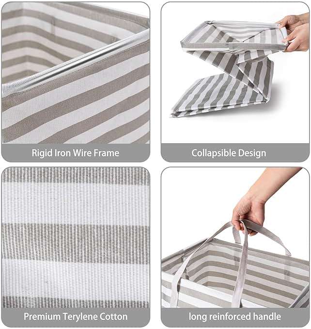 BOOMIBOO 2-Pack Large Laundry Basket,Waterproof Freestanding Laundry Hamper,Collapsible Clothes Basket with Easy Carry Handles in Laundry Room Bathroom Bedroom Dorm,Grey,75L - Image 4