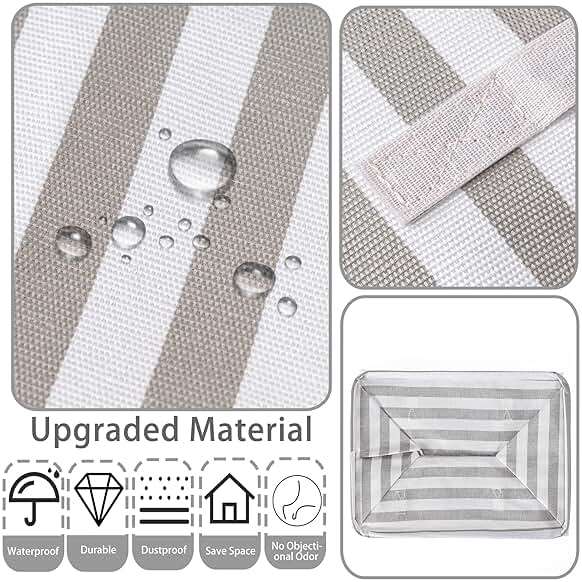 BOOMIBOO 2-Pack Large Laundry Basket,Waterproof Freestanding Laundry Hamper,Collapsible Clothes Basket with Easy Carry Handles in Laundry Room Bathroom Bedroom Dorm,Grey,75L - Image 5