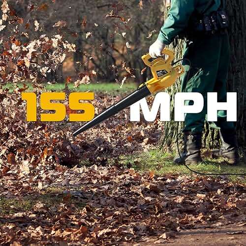 ZEGJAW Electric Leaf Blower Corded, 7-AMP Leaf Blowers, 155MPH/350CFM Small Handheld Lawn Blower Lightweight & Portable for Lawn Care - Image 2