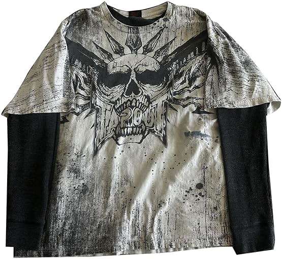 Amiblvowa Women Y2K Grunge T Shirt Emo Aesthetics Graphic Tops Teen Girl Vintage Baggy Goth Tops Harajuku Punk Grunge Clothes - Image 1
