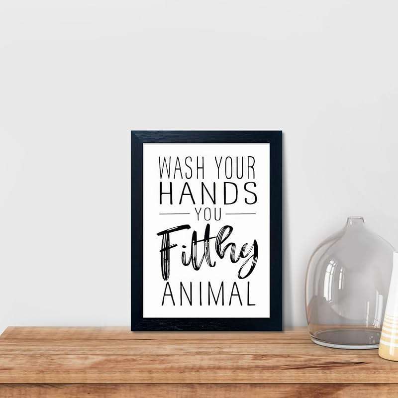 Bathroom Quotes Wall Decor, Black and White Bathroom Wall Art, Toilet Decor Signs Small Black Framed Canvas Art for Kid's Washroom - Image 5