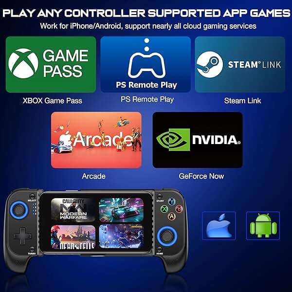 KICKDOT Wireless Phone Controller for iPhone/Android With Hall Joystick, Mobile Gaming Controller for iOS Support Xbox Game Pass, PlayStation, Steam Link, Call of Duty,Roblox, Cloud Gamepad - Image 2