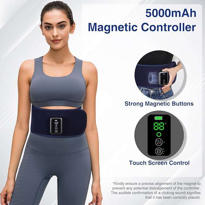 Cordless Back Massager Belt - FSA-HSA Eligible Red Light Therapy Massage Belt with 5 Heating Levels,3 Vibration Modes, Lower Back Massager for Pain Relief Deep Tissue,4 Motors,Battery-Powered (Blue) - Image 5