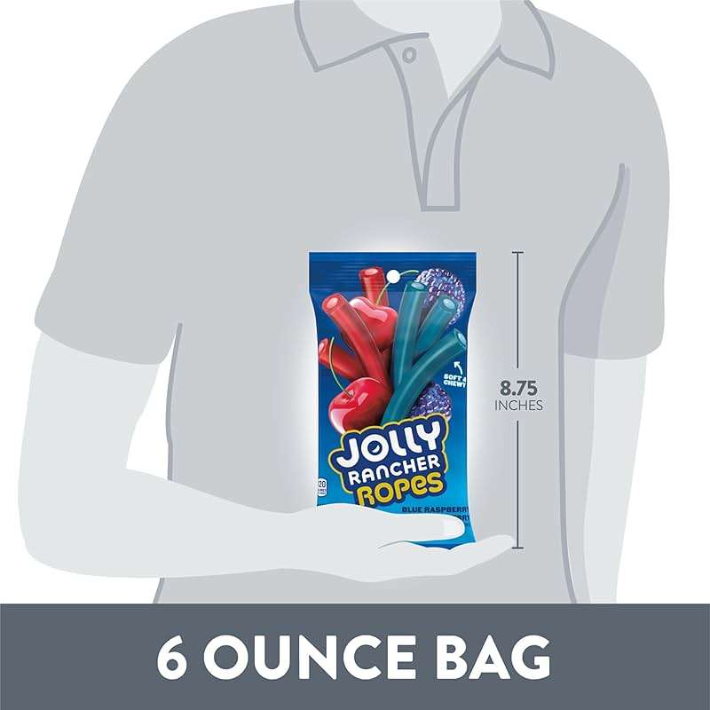JOLLY RANCHER Ropes Blue Raspberry and Cherry Flavored Candy Bag, 6 oz - Image 7