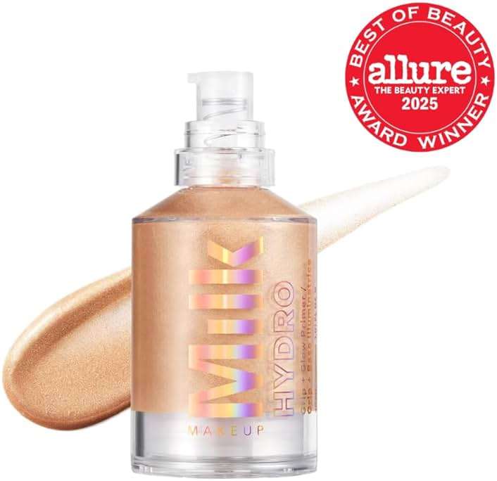 Milk Makeup Hydro Grip + Glow Primer with Hyaluronic Acid – Illuminating Face Primer Grips Makeup for Up to 12 Hours – Silicone-Free, Hydrating Formula with Radiant, Golden Finish – 1 oz - Image 2