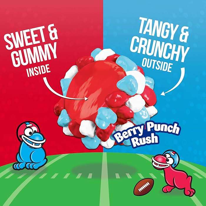 NERDS Gummy Clusters Candy, Berry Punch Rush, Crunchy and Gummy, Game Day Candy, Football Party Supplies, 8 oz - Image 4