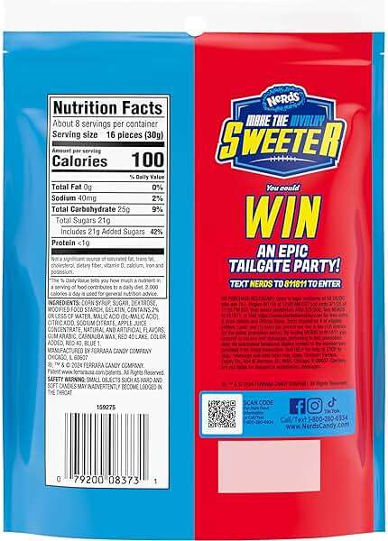 NERDS Gummy Clusters Candy, Berry Punch Rush, Crunchy and Gummy, Game Day Candy, Football Party Supplies, 8 oz - Image 7