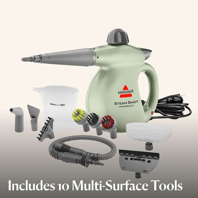 BISSELL® Steam Shot™ OmniReach handheld portable steam cleaner for tile, grout, windows, bathrooms, kitchens, fabric steaming tool - Image 3