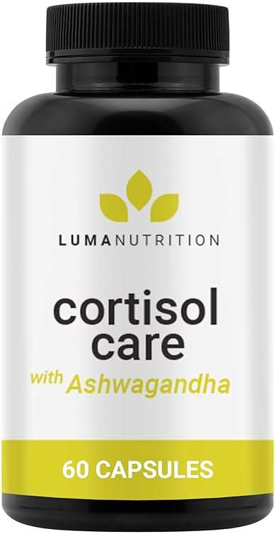 Luma Nutrition Cortisol Reducer and Manager - Ashwagandha + L-Theanine - Cortisol Supplements for Women and Men - Stress Relief, Restful Sleep, Detox, Lower and Control - 60 Capsules - Image 1