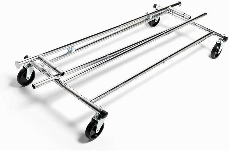 J&V TEXTILES Adjustable Rolling Garment Rack, 50.5 to 74.1 L x 21.5 W x 56.4 to 66.5-Inch H - Image 5