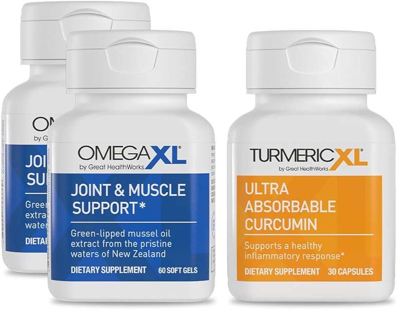 OmegaXL Powerful Joint and Muscle Support Supplement 60 Count (2 Pack) & TurmericXL (30 Count) - Image 1
