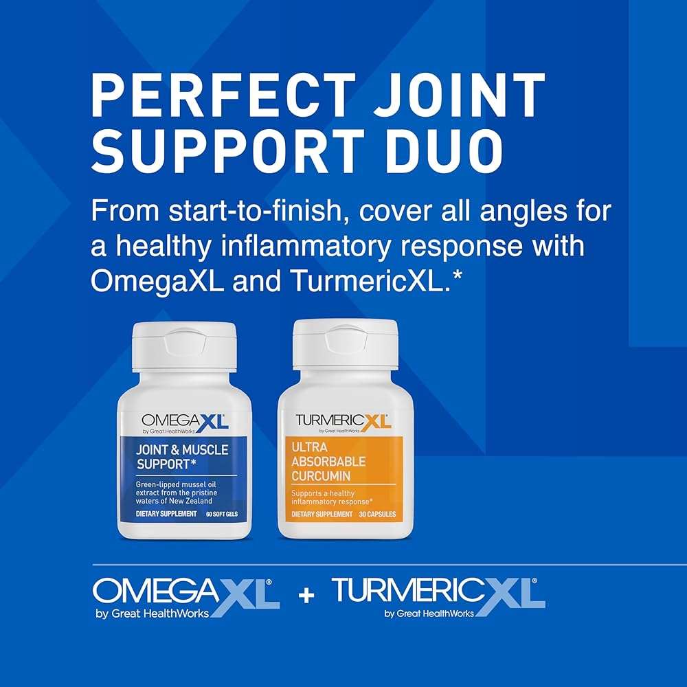 OmegaXL Powerful Joint and Muscle Support Supplement 60 Count (2 Pack) & TurmericXL (30 Count) - Image 4