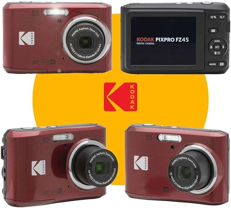 KODAK PIXPRO FZ45 16MP Digital Camera with 4X Optical Zoom 27mm Wide Angle and 2.7" LCD Screen Bundle with 32GB SD Memory Card, AA Batteries (4 Pack), Lens Cleaning Cloth (Red) - Image 3