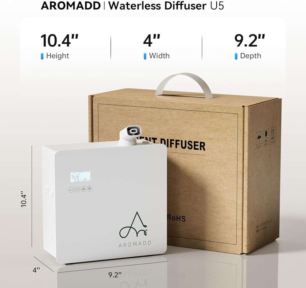 2025 Upgraded 3500 Sq.Ft Smart Scent Diffuser - HVAC System, Whole House Aroma & Hotel Collection Diffuser, Waterless Essential Oil Diffuser for Home Large Room, Cold Air Tech, 600mL (Pure White) - Image 8