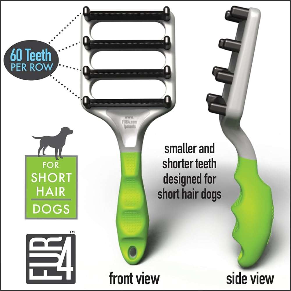 FUR4 deShedding Dog Brush for Short Hair Dogs – Pet Hair Brush with 4 Carbon Fiber Edges – deShedding Tool Removes Loose Fur – Gentle & Effective Dog Grooming Brush for Shedding - Image 12