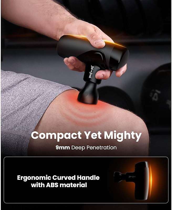 BOB AND BRAD M7 Plus Mini Massage Gun with Heat, FSA Eligible & HSA Approved Deep Tissue Percussion Massager for Back & Neck Stiffness - Portable, Quiet, Ultra-Lightweight - Image 4