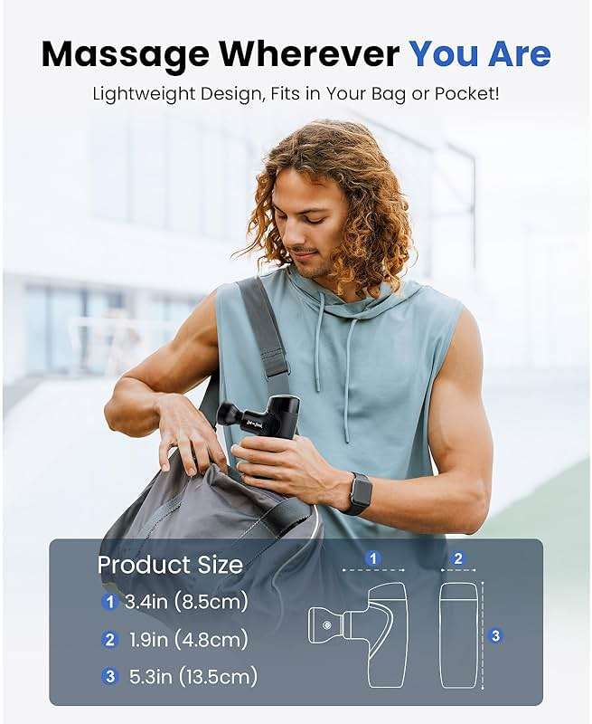 BOB AND BRAD M7 Plus Mini Massage Gun with Heat, FSA Eligible & HSA Approved Deep Tissue Percussion Massager for Back & Neck Stiffness - Portable, Quiet, Ultra-Lightweight - Image 9