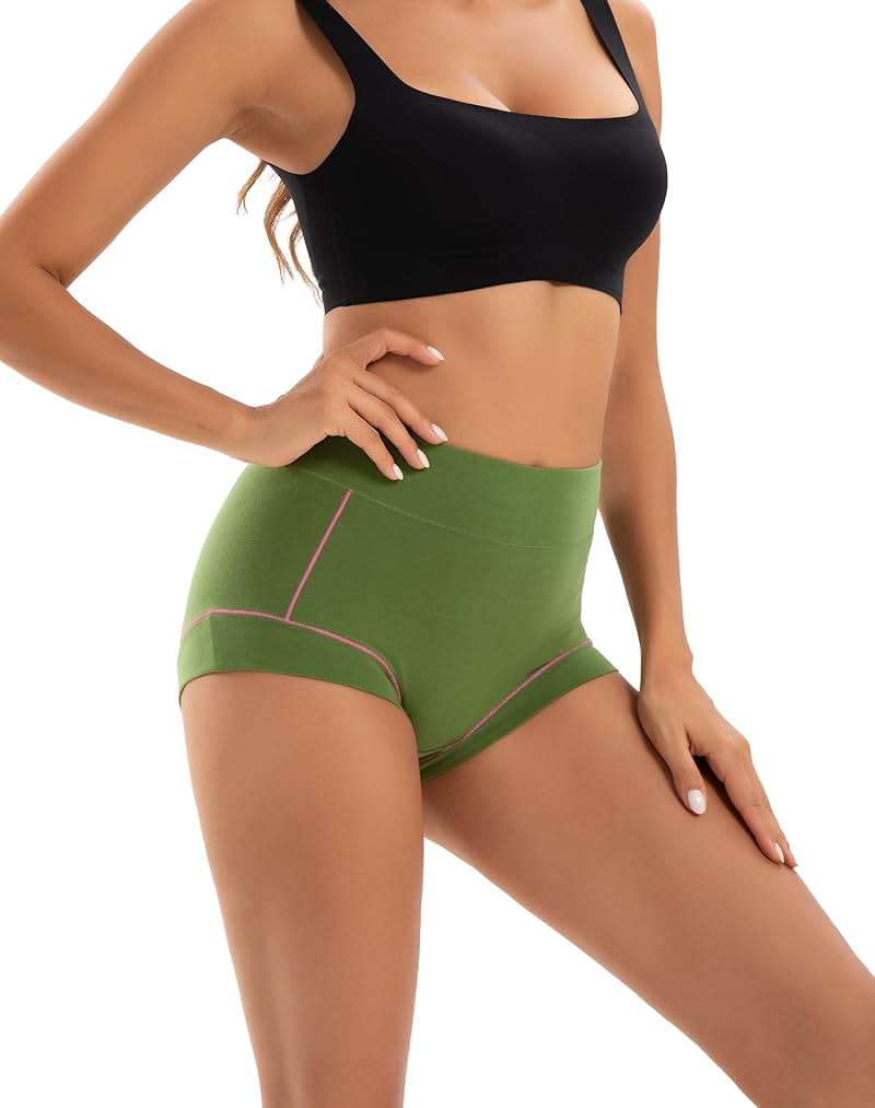 INNERSY Women's Cotton Boyshorts Underwear Soft Moisture Wicking Boxer Briefs 4-Pack - Image 3