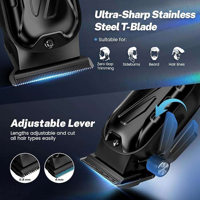 Brightup Barber Hair Clippers [Brushless 9000RPM & Cordless] for Men, Professional Clippers & Trimmers Set with USB-C Charging Stand, Hair Tools Cutting Kit with LCD Display, Gift for Men - Image 3