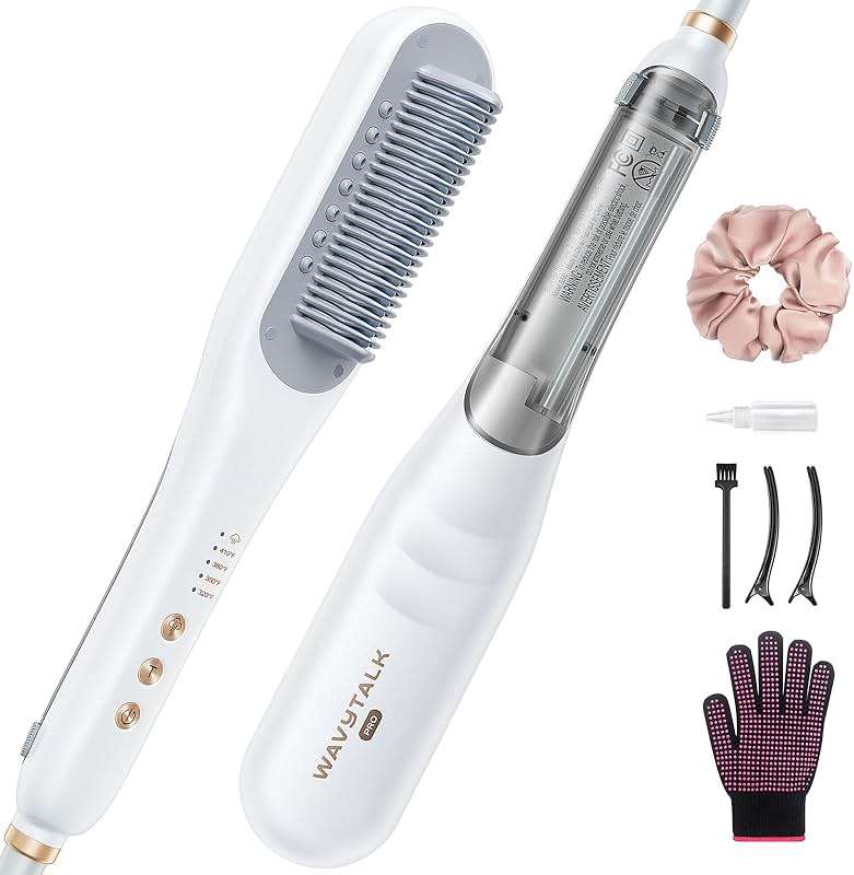 Wavytalk Pro Steam Hair Straightener Brush, Steamline Pro 3-in-1 Straightening Brush for Curly Hair, Fast Salon Results with Less Damage, Anti-Frizz and Hair Nourishment - Image 1