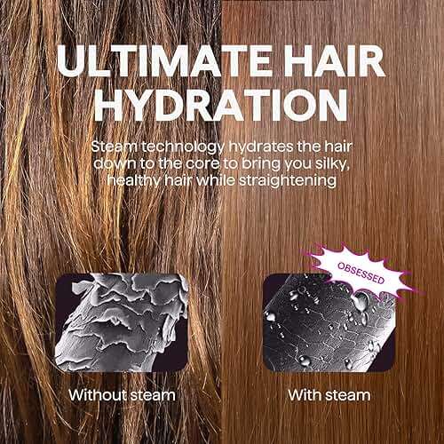 Wavytalk Pro Steam Hair Straightener Brush, Steamline Pro 3-in-1 Straightening Brush for Curly Hair, Fast Salon Results with Less Damage, Anti-Frizz and Hair Nourishment - Image 3