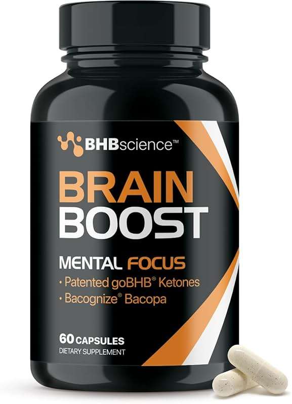Brain Booster Supplement for Focus - Clinically Validated Nootropics Brain Support Supplement with Bacopa Monnieri Extract & Patented goBHB for Cognitive Support - 3rd Party Tested (30 Servings) - Image 1