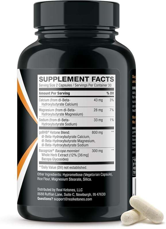 Brain Booster Supplement for Focus - Clinically Validated Nootropics Brain Support Supplement with Bacopa Monnieri Extract & Patented goBHB for Cognitive Support - 3rd Party Tested (30 Servings) - Image 8