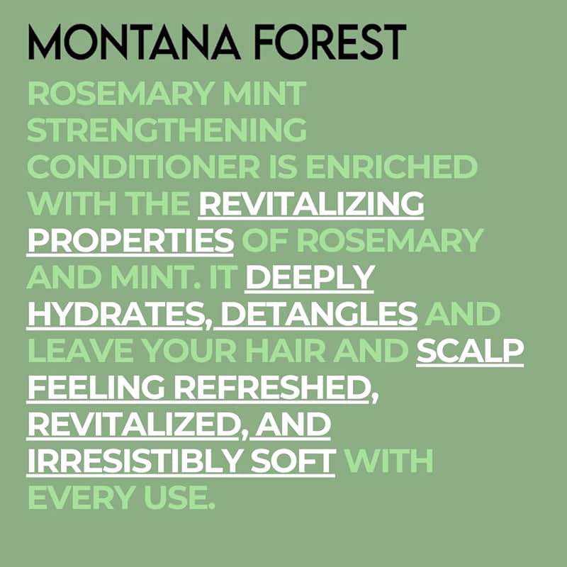 MONTANA FOREST Rosemary Mint Strengthening Hair Mask - 12.84 fl oz | Botanical Infused Hair Treatment for Dry, Damaged | Natural Hair Care with Rosemary & Mint for Deep Conditioning and Vitality - Image 6