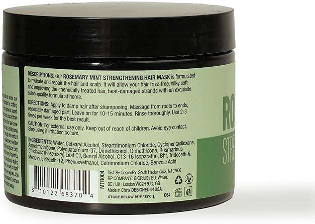 MONTANA FOREST Rosemary Mint Strengthening Hair Mask - 12.84 fl oz | Botanical Infused Hair Treatment for Dry, Damaged | Natural Hair Care with Rosemary & Mint for Deep Conditioning and Vitality - Image 7