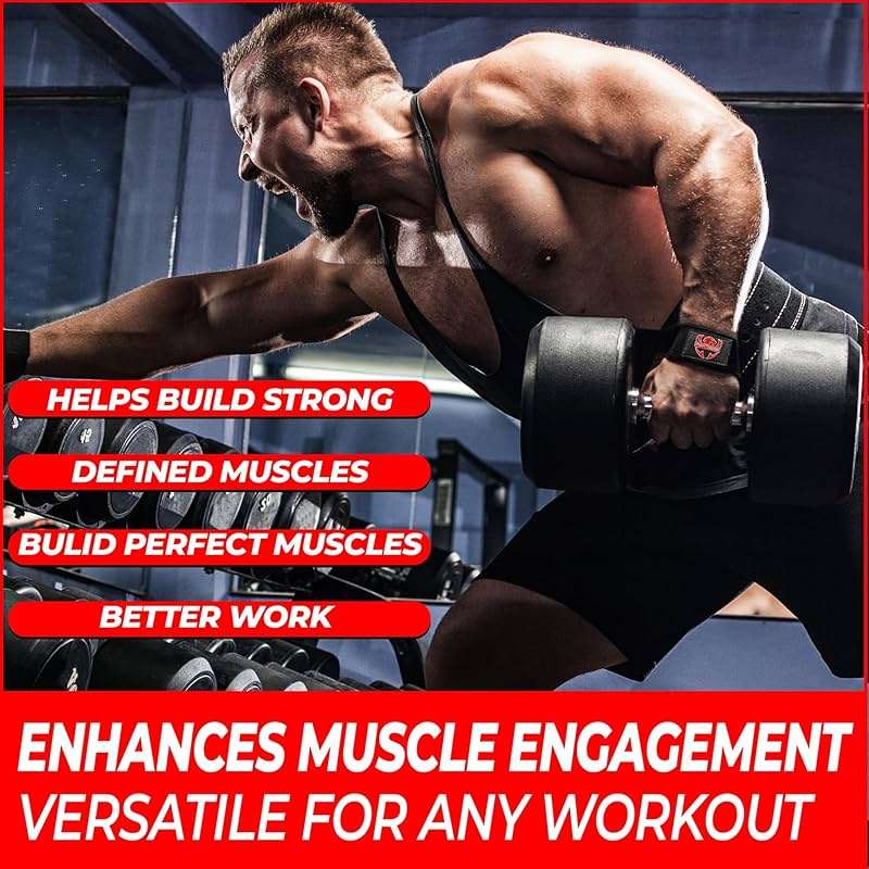 FIGHTSENSE Lifting straps for weightlifting, Gym wrist straps for men women, Neoprene Padded Cotton Weightlifting Straps for Bodybuilding, Powerlifting, Deadlifting and strength training - Image 4