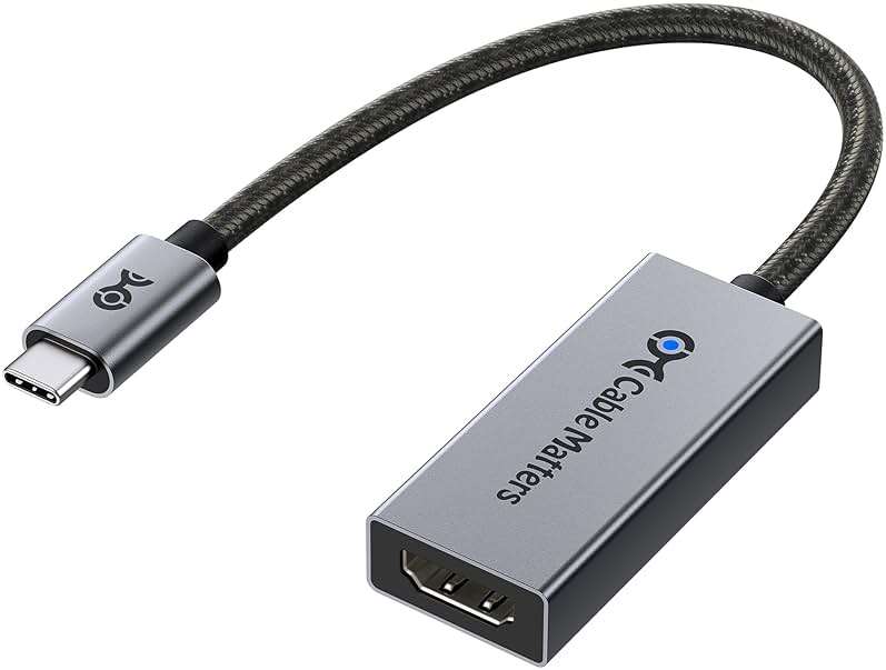Cable Matters 48Gbps Unidirectional USB C to HDMI 2.1 Adapter for macOS, Supports 8K@60Hz / 4K@240Hz HDR, Thunderbolt 5 to HDMI Adapter, No Firmware Update Needed - Image 1