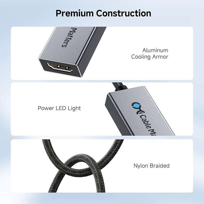Cable Matters 48Gbps Unidirectional USB C to HDMI 2.1 Adapter for macOS, Supports 8K@60Hz / 4K@240Hz HDR, Thunderbolt 5 to HDMI Adapter, No Firmware Update Needed - Image 6