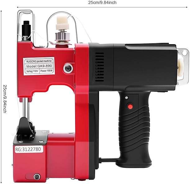 Portable Electric Sewing Machine, Leather Canvas Sewing Machine Industrial Bag Stitching Closer 110V Stitching Tool for Chemical Industry Clothing Chemical Home Textile - Image 2