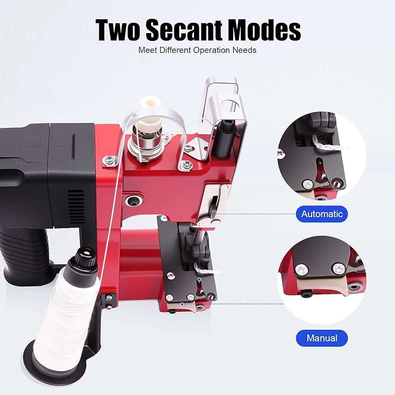 Portable Electric Sewing Machine, Leather Canvas Sewing Machine Industrial Bag Stitching Closer 110V Stitching Tool for Chemical Industry Clothing Chemical Home Textile - Image 5