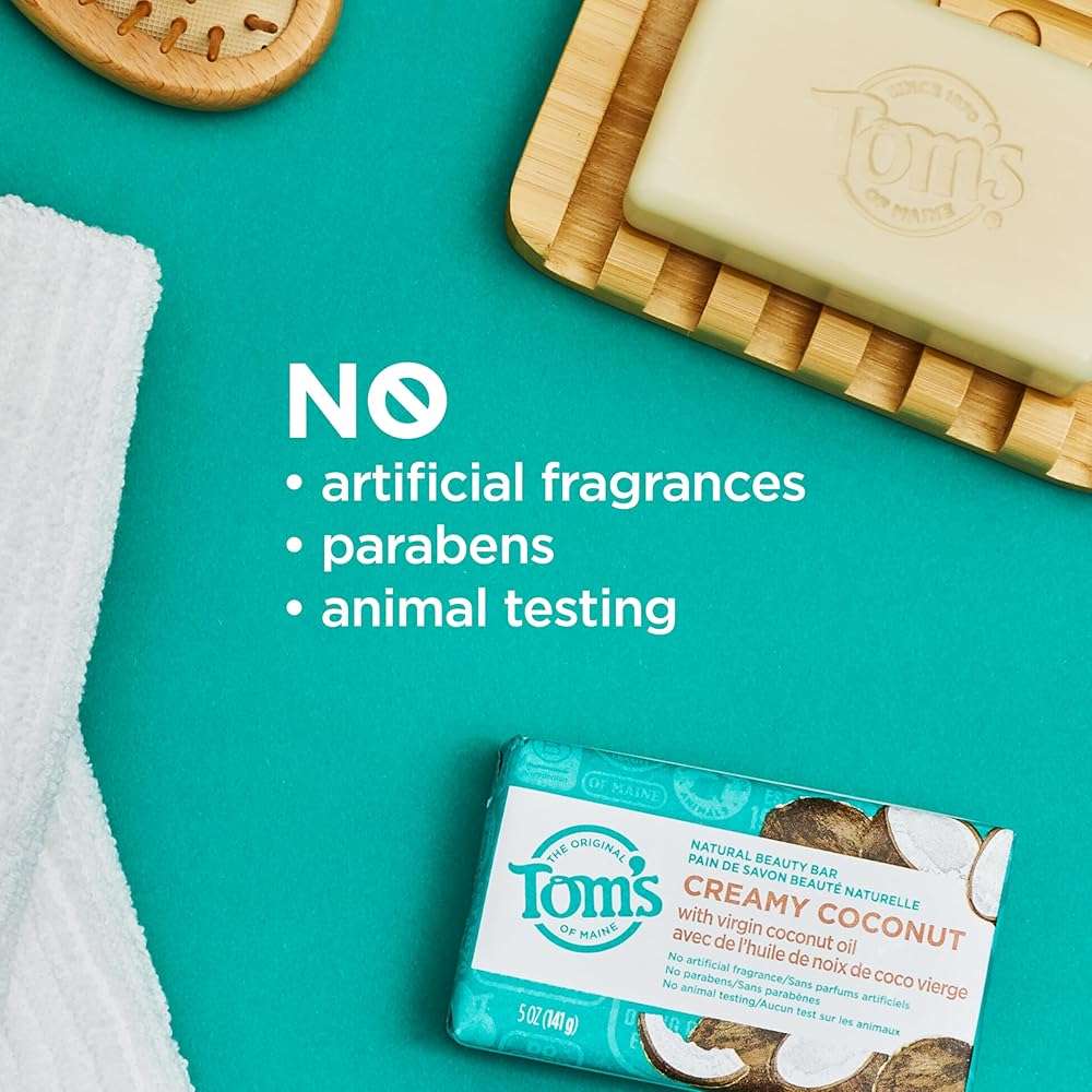 Tom’s of Maine Natural Bar Soap Variety Pack, Lavender & Shea, Creamy Coconut, Orange Blossom, Lemon Bergamot, Dermatologically Tested, Paraben Free, Vegan, 4 Count - Image 5