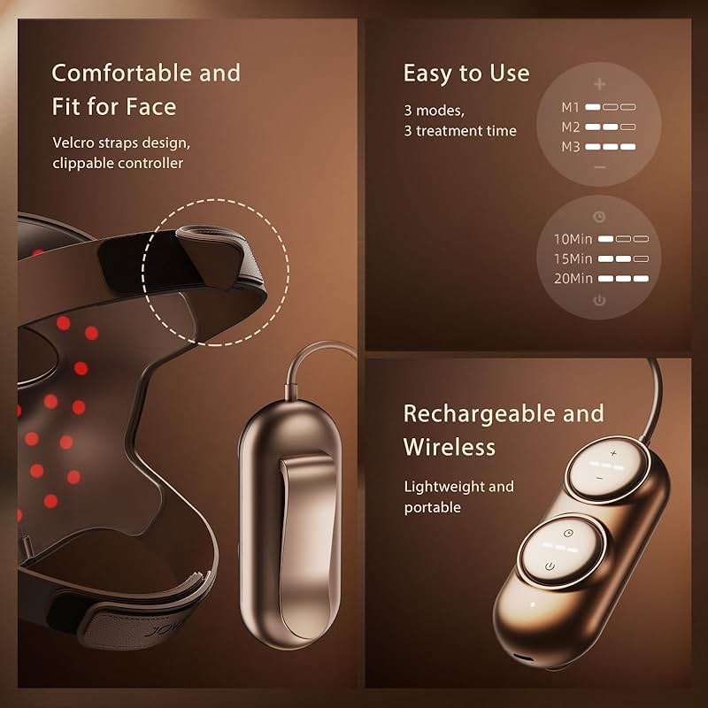 JOVS 4D Laser Light Therapy Mask - Red Light Therapy for Face, Led Face Mask Light Therapy, 6x Powerful More Than LED, FPT Technology, 4 Wavelengths, Anti-Aging, Gift for Women Mom Wife - Image 5