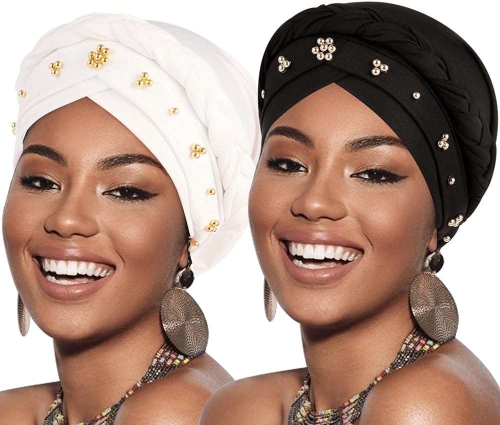 African Women Turban Caps Pre-Tied Twisted Turbans Head Scarf for Women Hair Wraps Cover Beanie Cancer Chemo Headwear - Image 1