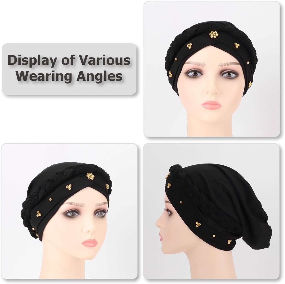 African Women Turban Caps Pre-Tied Twisted Turbans Head Scarf for Women Hair Wraps Cover Beanie Cancer Chemo Headwear - Image 2