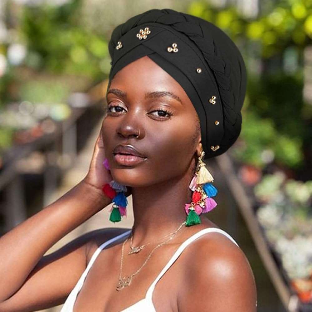 African Women Turban Caps Pre-Tied Twisted Turbans Head Scarf for Women Hair Wraps Cover Beanie Cancer Chemo Headwear - Image 6