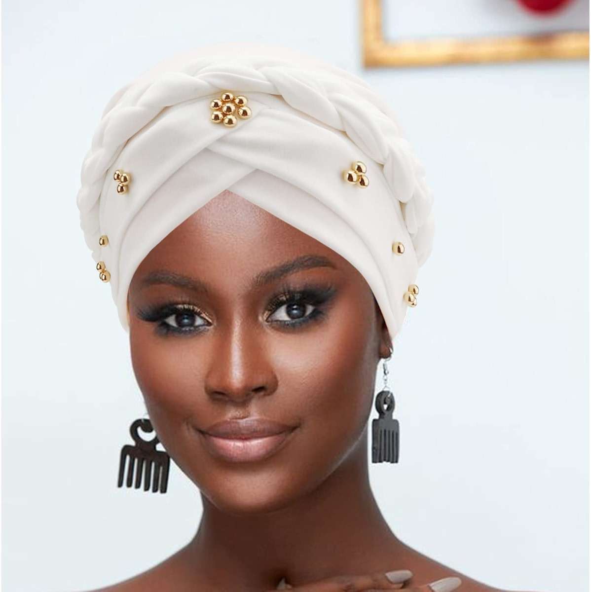 African Women Turban Caps Pre-Tied Twisted Turbans Head Scarf for Women Hair Wraps Cover Beanie Cancer Chemo Headwear - Image 7