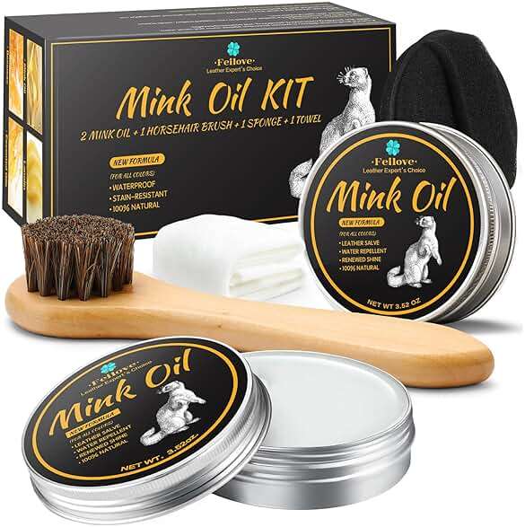 Feilove 4-in-1 Mink Oil Leather Conditioner and Cleaner 3.52 oz - Premium Waterproof Formula for Boots and Shoes - Image 1