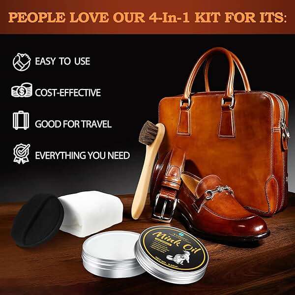 Feilove 4-in-1 Mink Oil Leather Conditioner and Cleaner 3.52 oz - Premium Waterproof Formula for Boots and Shoes - Image 6