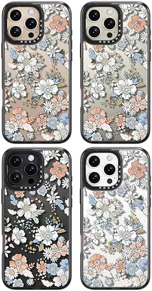 Rosarnnah Compatible for iPhone 16 Pro case Cute - Durable Shockproof 6.6 ft Drop Impact Phone Case - Black Funny Lovely Flower Design for iPhone 16 Pro 6.3" - Image 7