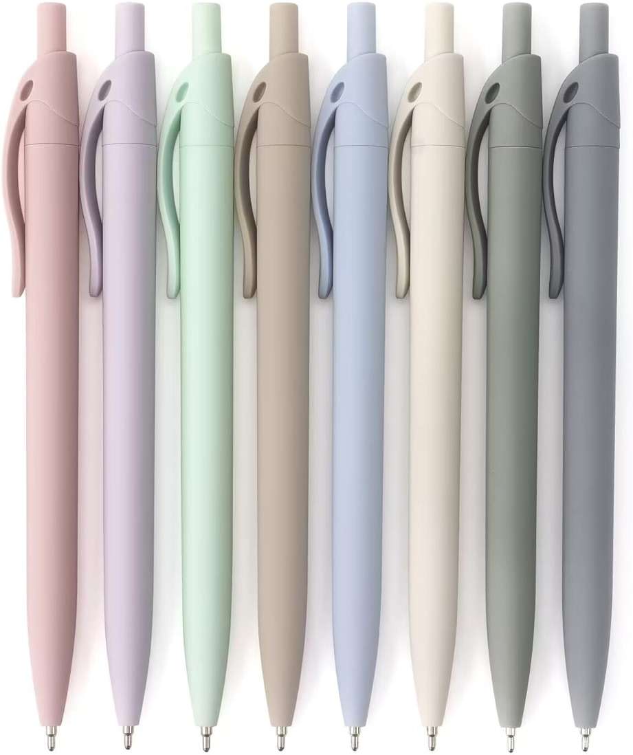 Bribobo 8-Pack Retractable Ballpoint Pens, Smooth Writing, Black Ink, Comfortable Grip, Ideal for Office, School & Everyday Use - Image 1