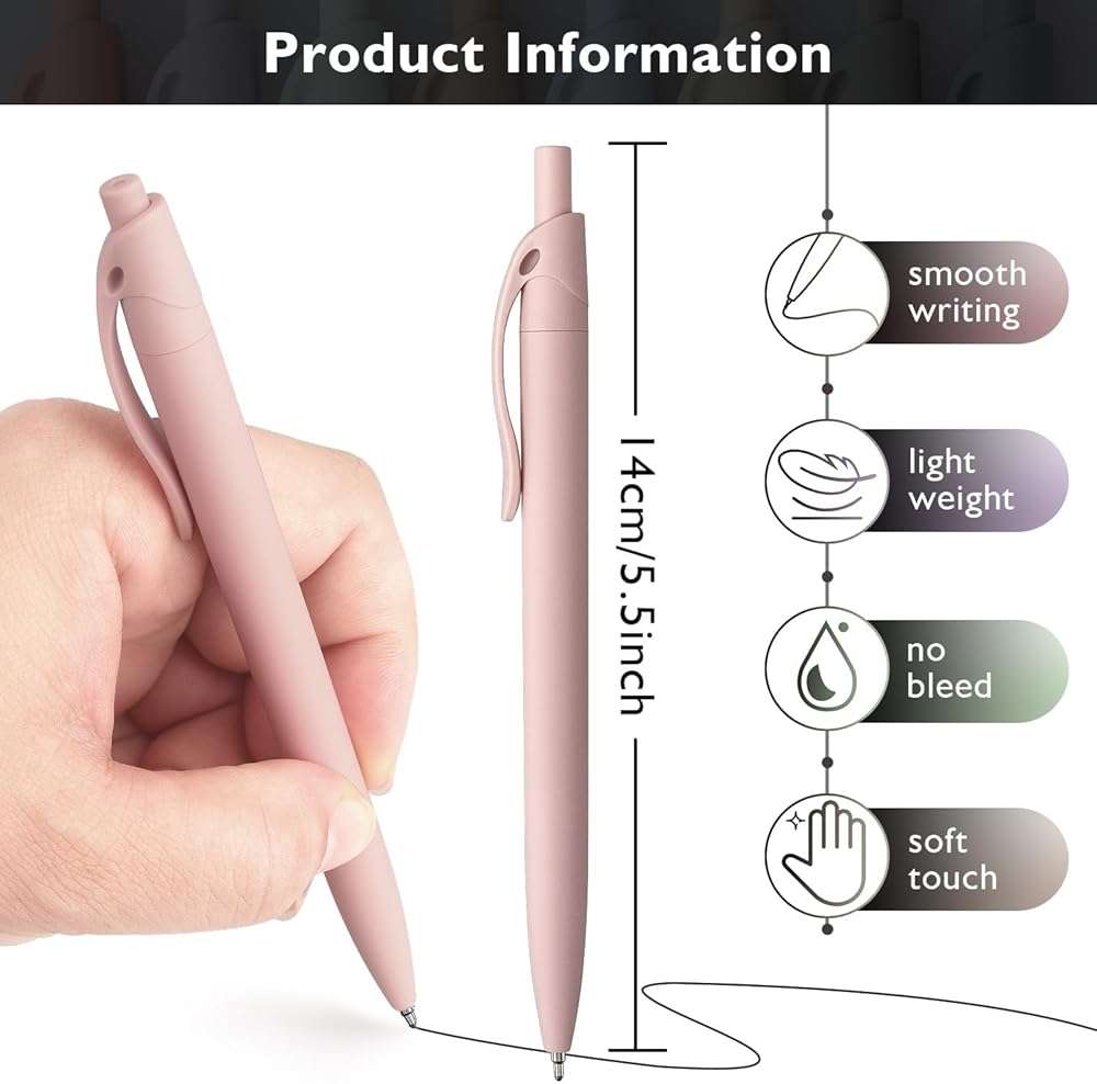 Bribobo 8-Pack Retractable Ballpoint Pens, Smooth Writing, Black Ink, Comfortable Grip, Ideal for Office, School & Everyday Use - Image 2