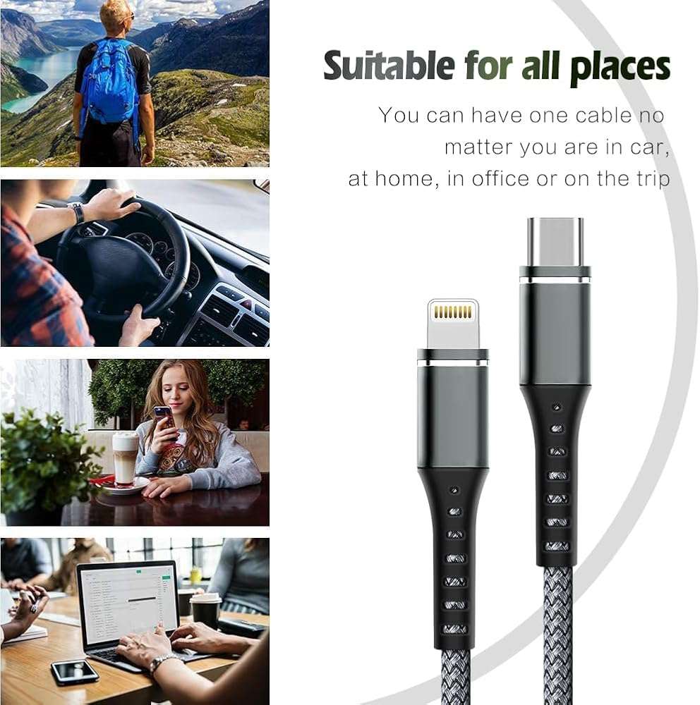 USB C to Lightning Cable 2 Pack 3FT [Apple MFi Certified] iPhone Cable, iPhone Charger Cable Type C Lightning Cord for iPhone 14 13 12 11 Pro Max XS XR X 8 7 6s Plus SE iPad and More. (3FT) - Image 8