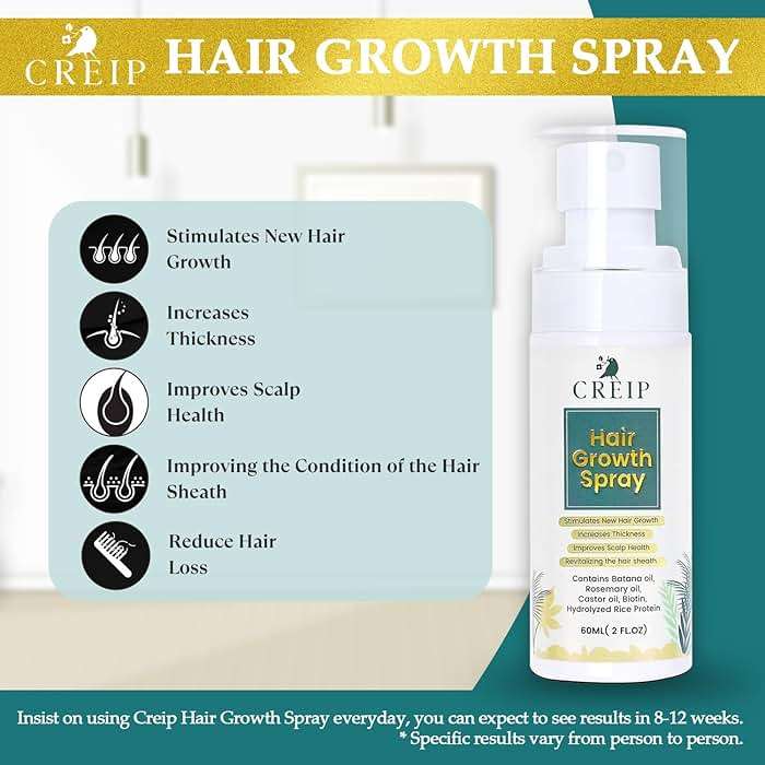 Natural Hair Growth Oil Spray: Natural Formula with Batana, Castor and Rosemary Oil, Rice Water, and Biotin for Women and Men - Image 6