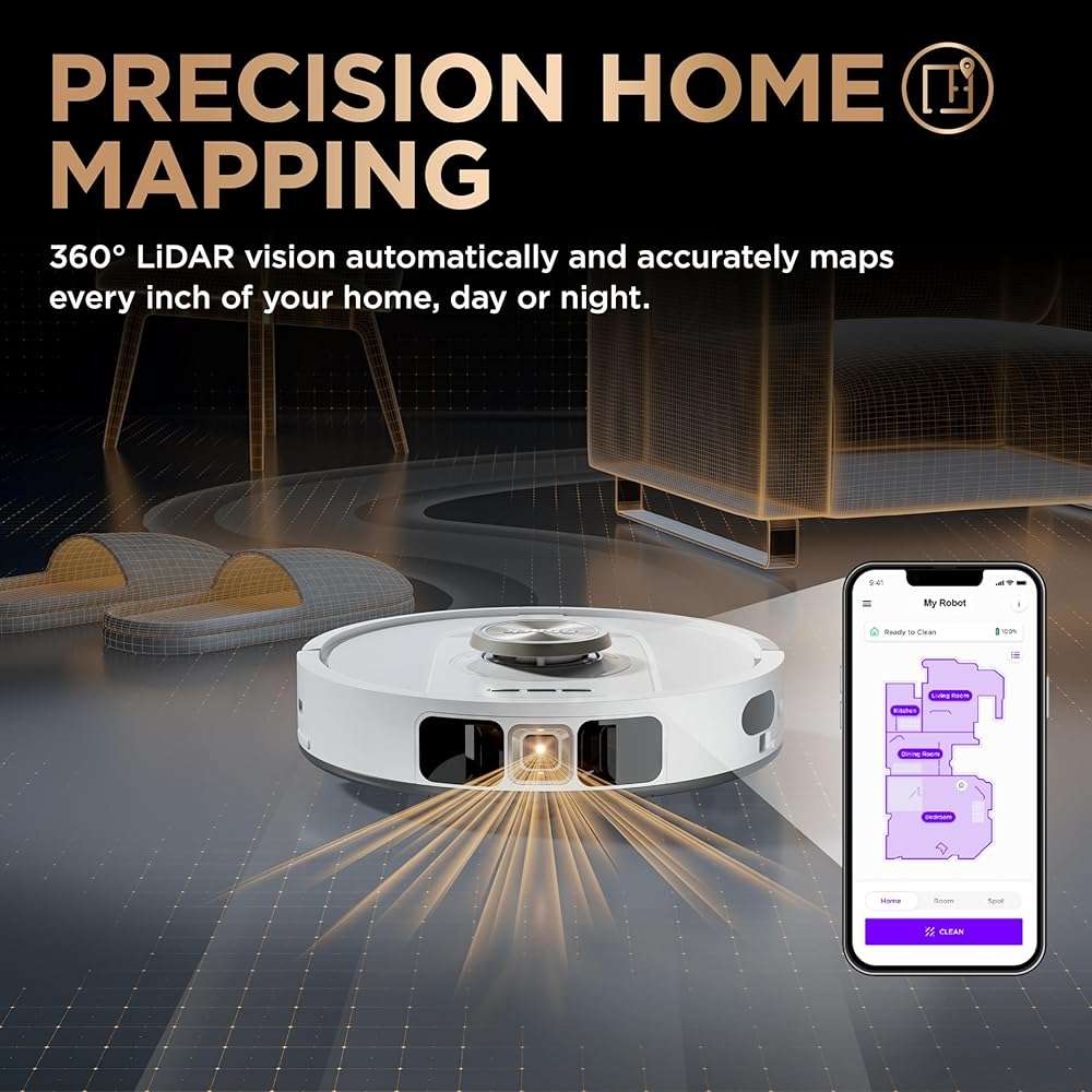 Shark PowerDetect | 2-in-1 Robot Vacuum & Mop for Carpets & Hard Floors | Powerful Suction & Mopping for Pet Hair | Self-Empty & Self-Clean NeverTouch Pro Base | 60-Day Capacity | White | AV2800ZE - Image 12