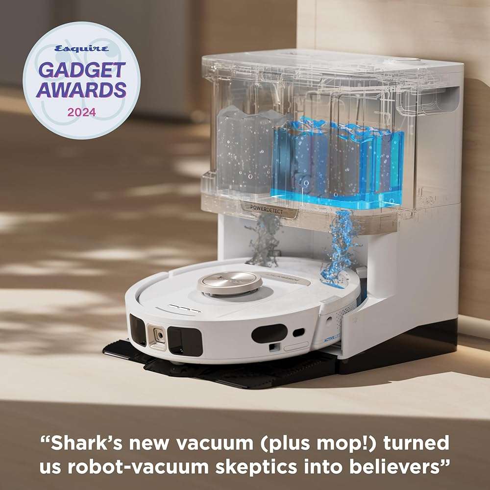 Shark PowerDetect | 2-in-1 Robot Vacuum & Mop for Carpets & Hard Floors | Powerful Suction & Mopping for Pet Hair | Self-Empty & Self-Clean NeverTouch Pro Base | 60-Day Capacity | White | AV2800ZE - Image 13